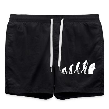 Évolution du penseur philosophie philosophe drôle - Short de bain - noir - Devant - AI Model Male 185 light (185cm)
