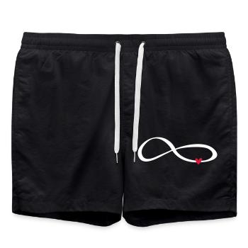 Coeur infini infini symbole cadeau amour - Short de bain - noir - Devant - AI Model Male 185 light (185cm)
