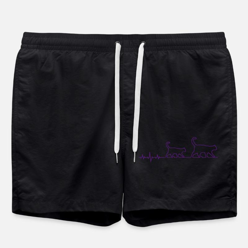 Katze - Badeshorts - Schwarz