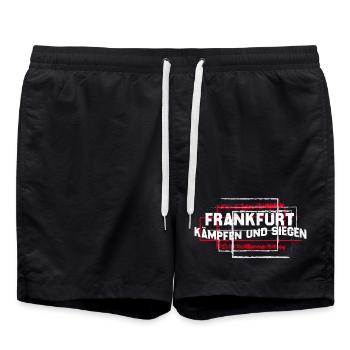 Frankfurt - kämpfen uns siegen - Badeshorts - Schwarz - Vorne - AI Model Male 185 light (185cm)