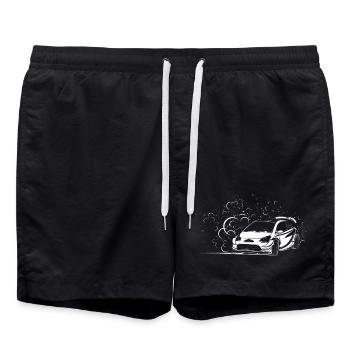 Rally Dirt Auto Offroad Illustration Symbol Logo - Badeshorts - Schwarz - Vorne - AI Model Male 185 light (185cm)