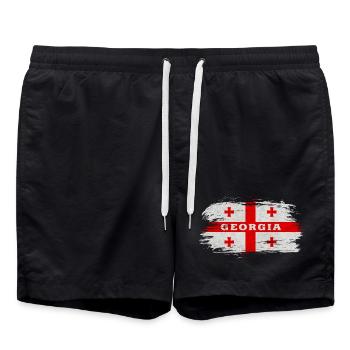 Drapeau vintage de Géorgie - Short de bain - noir - Devant - AI Model Male 185 light (185cm)