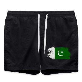 Drapeau du Pakistan - Short de bain - noir - Devant - AI Model Male 185 light (185cm)