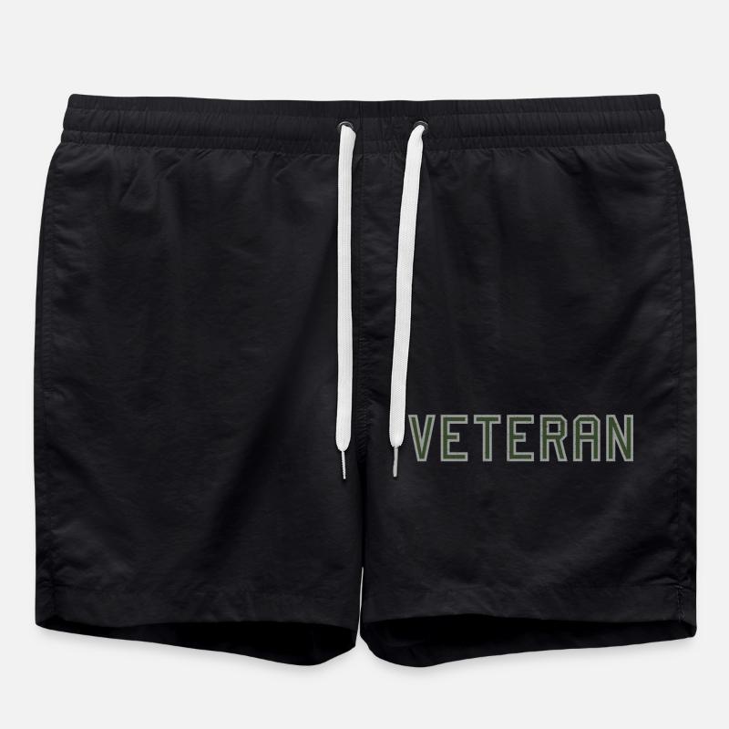 Veteran Pride Graphic - Swim Trunks - black
