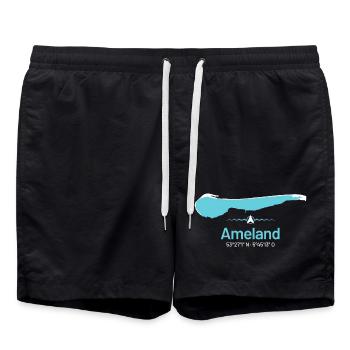 Ameland | Design Map - Swim Trunks - black - Front - AI Model Male 185 light (185cm)
