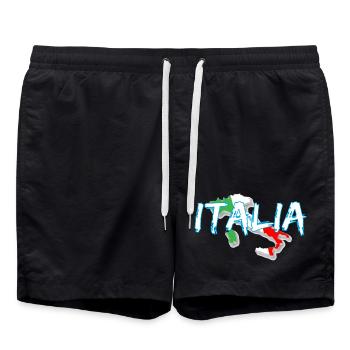 Italien Edo weißer Stiefel - Badeshorts - Schwarz - Vorne - AI Model Male 185 light (185cm)