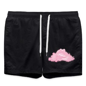 nuage blanc moelleux unique en rose - Short de bain - noir - Devant - AI Model Male 185 light (185cm)