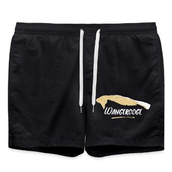 Wangerooge | Vintage Landkarte Retro - Badeshorts - Schwarz - Vorne - AI Model Male 185 light (185cm)