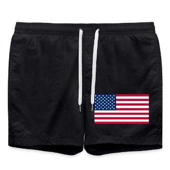 drapeau des Etats Unis - Short de bain - noir - Devant - AI Model Male 185 light (185cm)