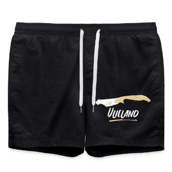 Vlieland | Vintage Landkarte Retro - Badeshorts - Schwarz - Vorne - AI Model Male 185 light (185cm)
