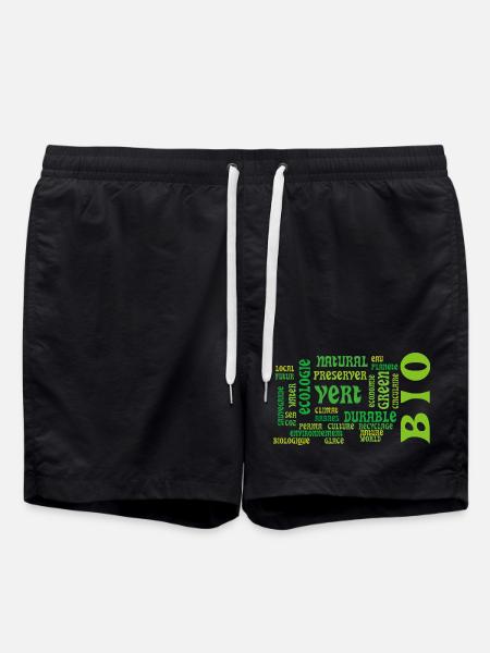 Bio and Ecology: green cloud of keywords - Swim Trunks - black