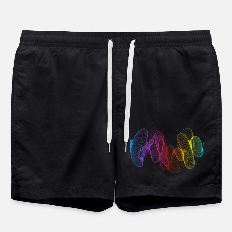 Abstract Lines Design 02 - Swim Trunks - black