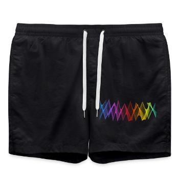 Abstract Lines Design 04 - Swim Trunks - black - Front - AI Model Male 185 light (185cm)