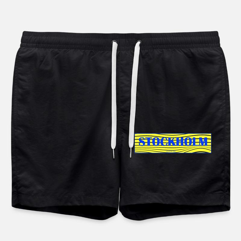 Lettres Stockholm Waves - Short de bain - noir