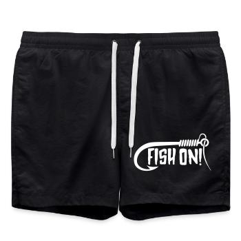Pêcheur, pêcheur, pêche, dire, pêche - Short de bain - noir - Devant - AI Model Male 185 light (185cm)