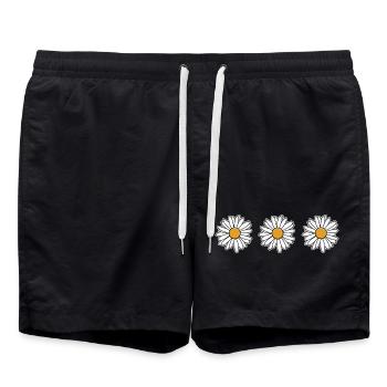 Daisies motif for spring mood - Swim Trunks - black - Front - AI Model Male 185 light (185cm)