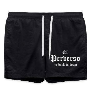 El Perverso is back in town - Badeshorts - Schwarz - Vorne - AI Model Male 185 light (185cm)