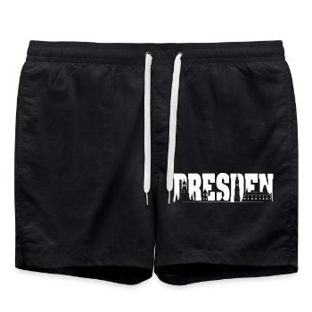Logo de la ville Skyline de Dresde - Short de bain - noir - Devant - AI Model Male 185 light (185cm)