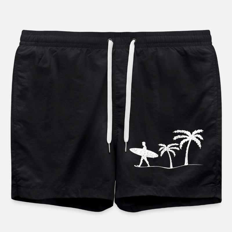Surfer Surfen - Badeshorts - Schwarz
