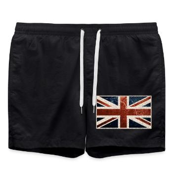english flag - Badeshorts - Schwarz - Vorne - AI Model Male 185 light (185cm)