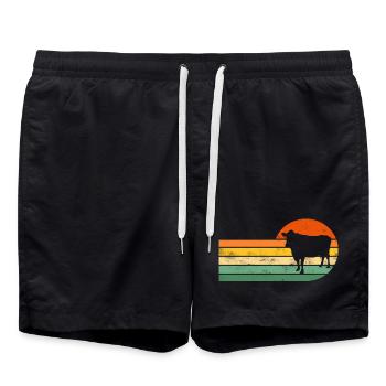 Cow cows - Swim Trunks - black - Front - AI Model Male 185 light (185cm)