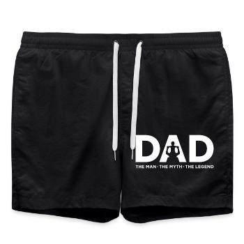 Dad Icon: Bold Silhouette Emblem - Swim Trunks - black - Front - AI Model Male 185 light (185cm)