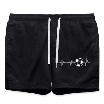 soccer heartbeat pulse ECG soccer kicker - Swim Trunks - black - Front - AI Model Male 185 light (185cm)