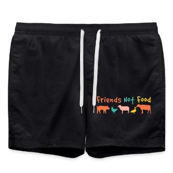 amis pas de nourriture végétalienne - Short de bain - noir - Devant - AI Model Male 185 light (185cm)