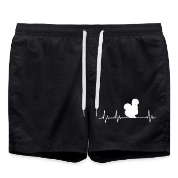 Heartline silk hen - Swim Trunks - black - Front - AI Model Male 185 light (185cm)
