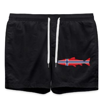 Laugh Norway for anglers who fish in the fjord - Swim Trunks - black - Front - AI Model Male 185 light (185cm)