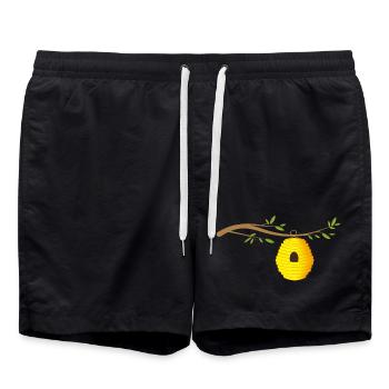 Ruche sur une branche Ruche sauvage - Short de bain - noir - Devant - AI Model Male 185 light (185cm)