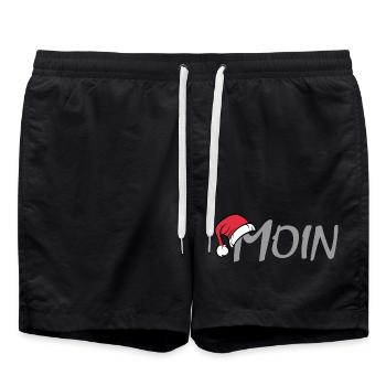 xmas moin hamburg ostsee nordsee hat Weihnachten - Badeshorts - Schwarz - Vorne - AI Model Male 185 light (185cm)
