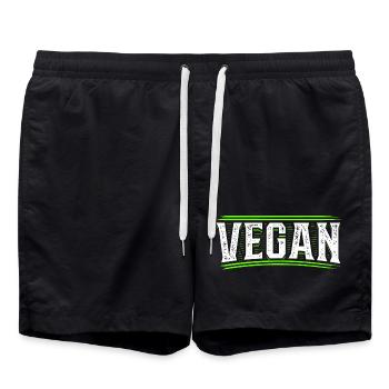 Vegan | Végétaliens | Végétalienne - Short de bain - noir - Devant - AI Model Male 185 light (185cm)