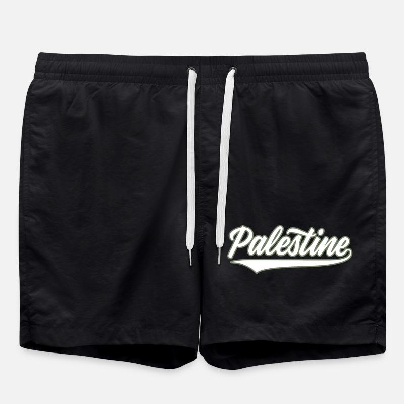 Palestine style baseball vert olive-blanc - Short de bain - noir