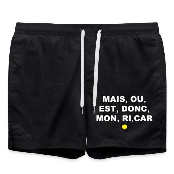 Conjonction - Short de bain - noir - Devant - AI Model Male 185 light (185cm)