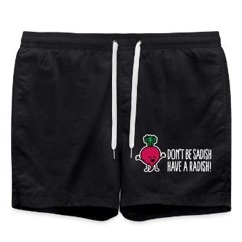Don't be sadish have a radish funny dietician - Swim Trunks - black - Front - AI Model Male 185 light (185cm)