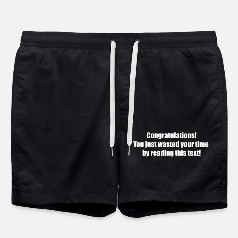 Useless text - Swim Trunks - black