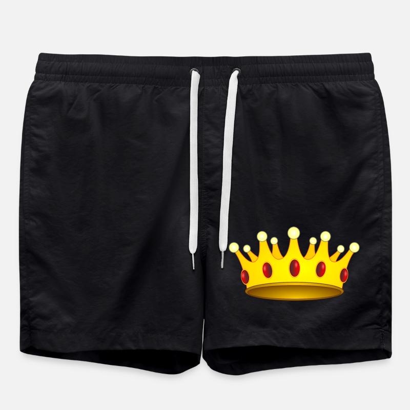 Krone für König oder Königin - Badeshorts - Schwarz