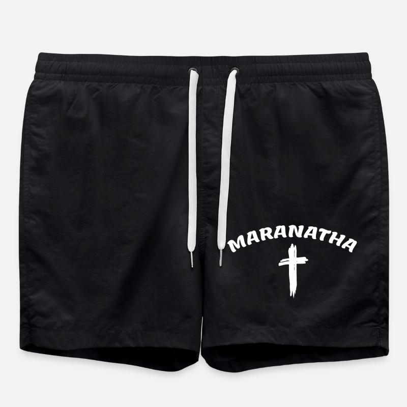 Maranatha Crosswriting Logo - Swim Trunks - black