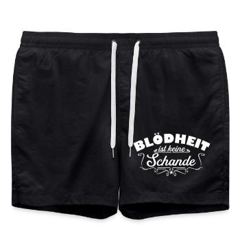Blödheit Dummheit keine Schande lustiger Spruch - Badeshorts - Schwarz - Vorne - AI Model Male 185 light (185cm)