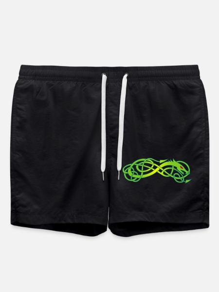 Serpent celte vert - Short de bain - noir