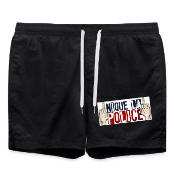 Fick die Polizei - Badeshorts - Schwarz - Vorne - AI Model Male 185 light (185cm)
