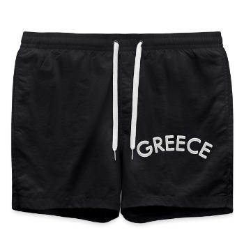 Conception de la police courbe Greece - Short de bain - noir - Devant - AI Model Male 185 light (185cm)