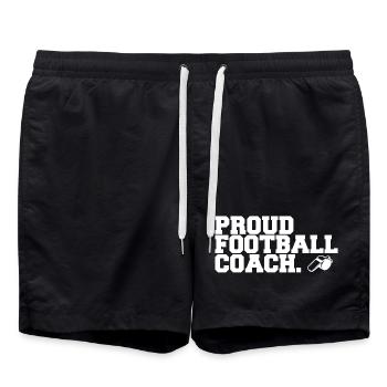 Fier football coach - Short de bain - noir - Devant - AI Model Male 185 light (185cm)