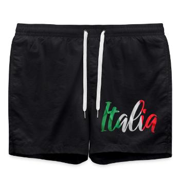 Italia Ribbon Flag Colors - Swim Trunks - black - Front - AI Model Male 185 light (185cm)