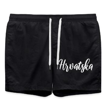 Hrvatska Script Identity - Badeshorts - Schwarz - Vorne - AI Model Male 185 light (185cm)
