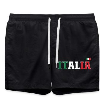 Italy Flag - Swim Trunks - black - Front - AI Model Male 185 light (185cm)