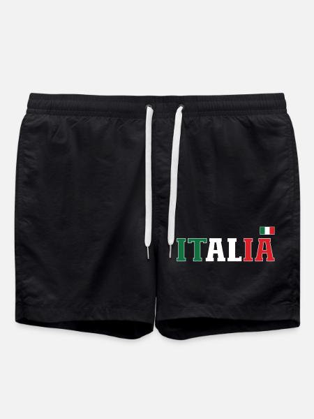 Italy Flag - Swim Trunks - black