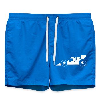 Équipe de voiture de course de bande dessinée de dessin animé de voiture de course de voiture de course de voiture - Short de bain - cobalt blue - Devant