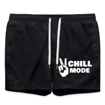 chill mode entspannung relaxing symbol peace sign - Badeshorts - Schwarz - Vorne - AI Model Male 185 light (185cm)